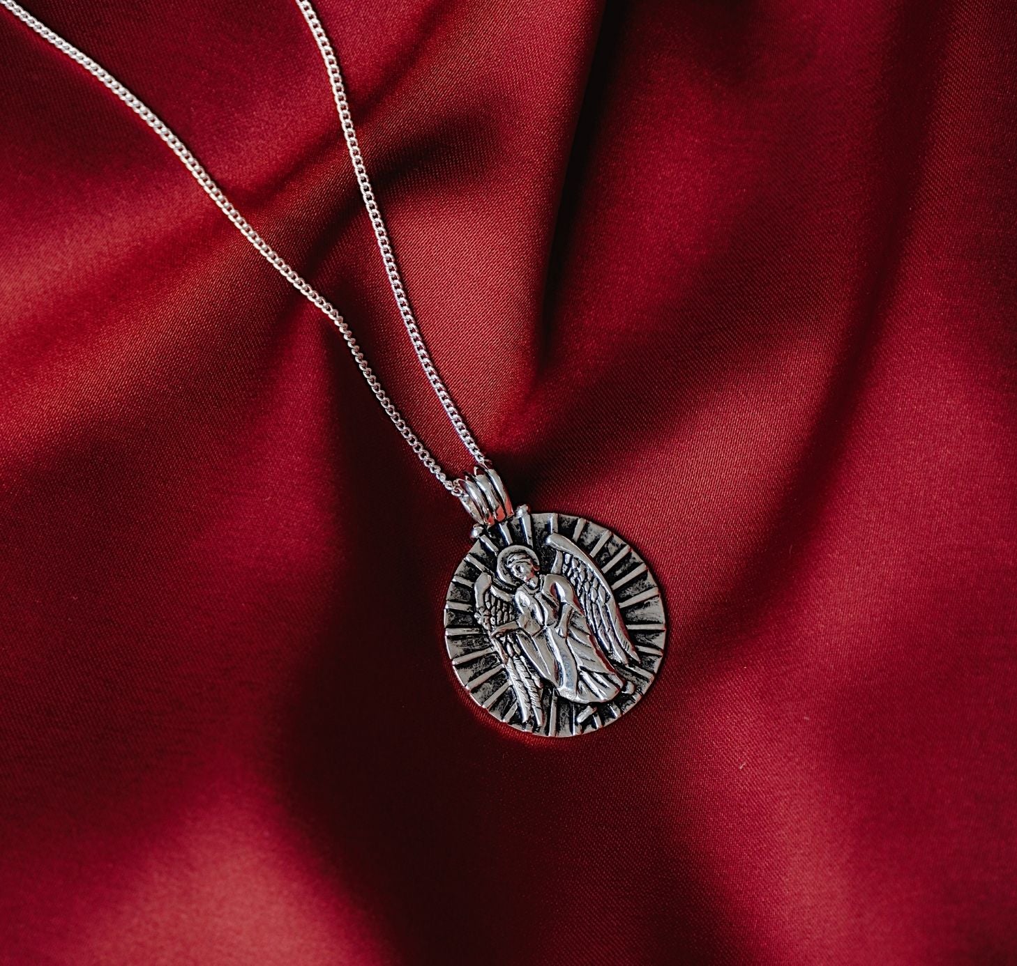 St Gabriel - Archangel Saint of Communication Necklace - Silver