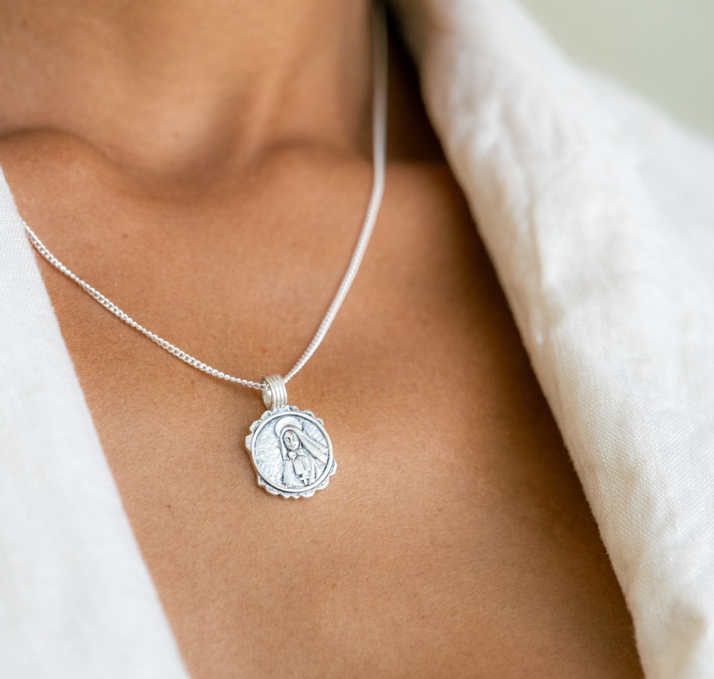 St Cabrini - Patron Saint of Immigrants - Silver