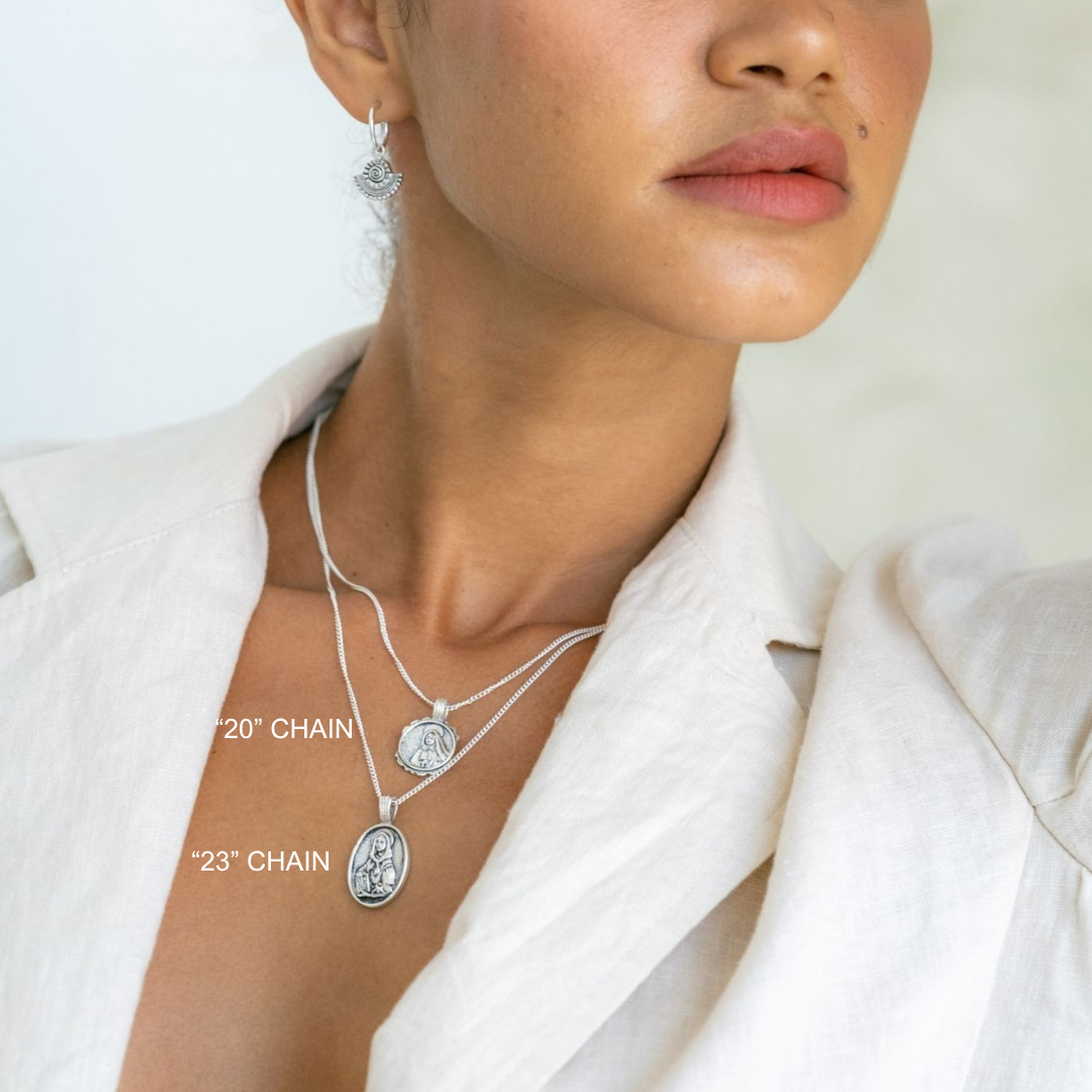 St Dymphna - Patron Saint of Anxiety - CHARM ONLY - Silver