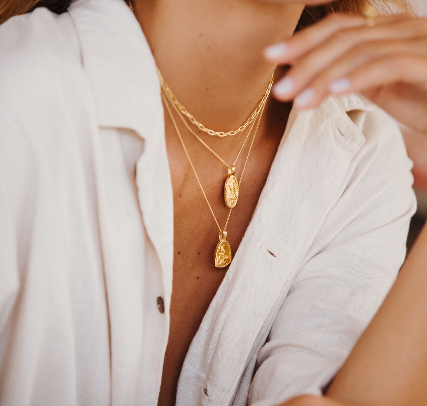 St Dymphna - Patron Saint of Anxiety Necklace - Gold