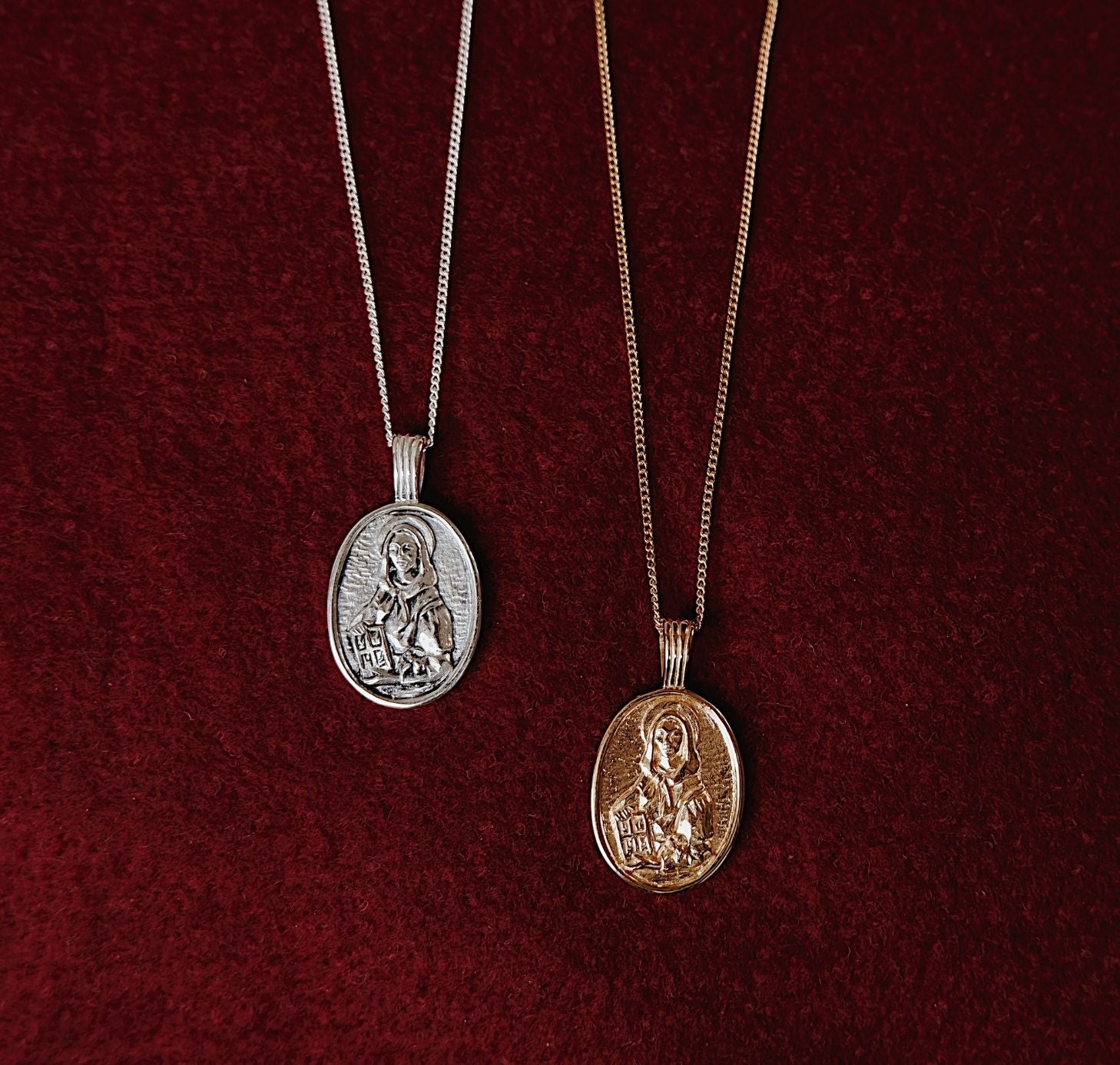 9KT SOLID GOLD St Dymphna - Patron Saint of Anxiety Necklace