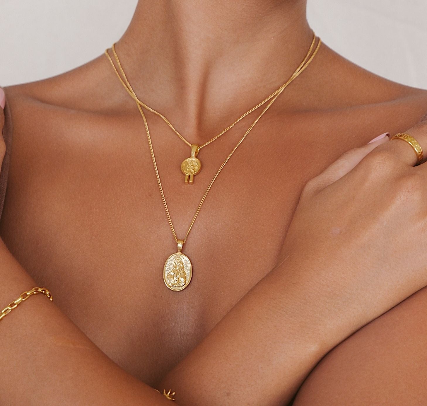 SOLID GOLD St Dymphna - Patron Saint of Anxiety - CHARM ONLY - Gold