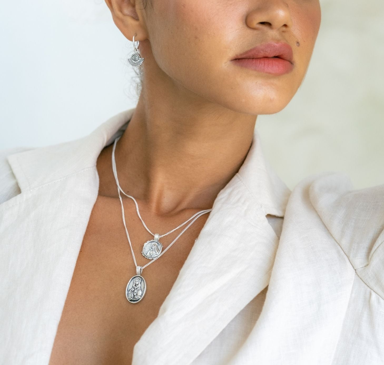 St Dymphna - Patron Saint of Anxiety Necklace - Silver