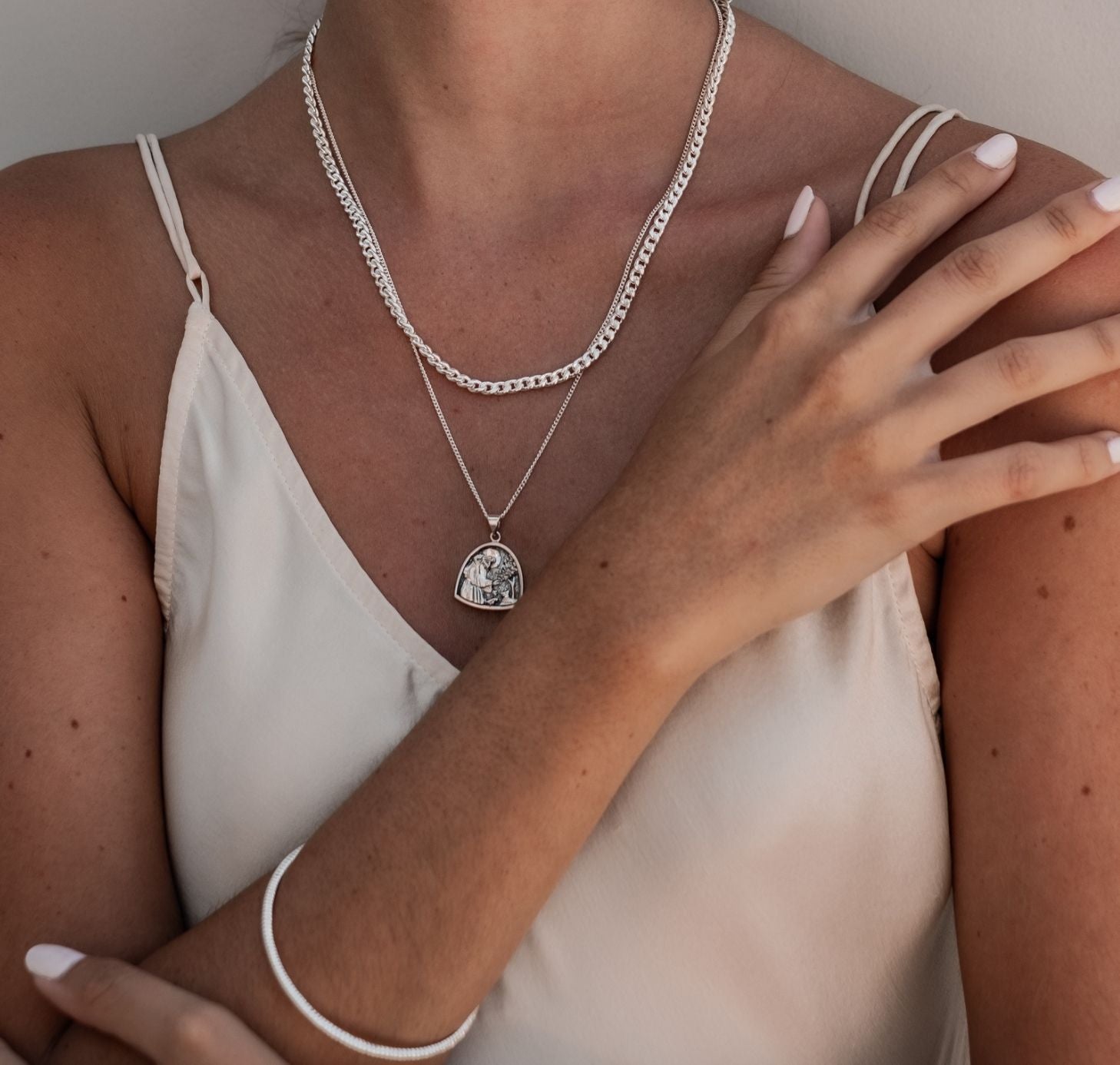 St Cecilia - Patroness of Music Necklace - Silver