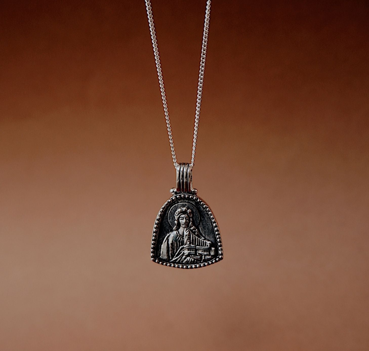 St Cecilia - Patroness of Music Necklace - Silver