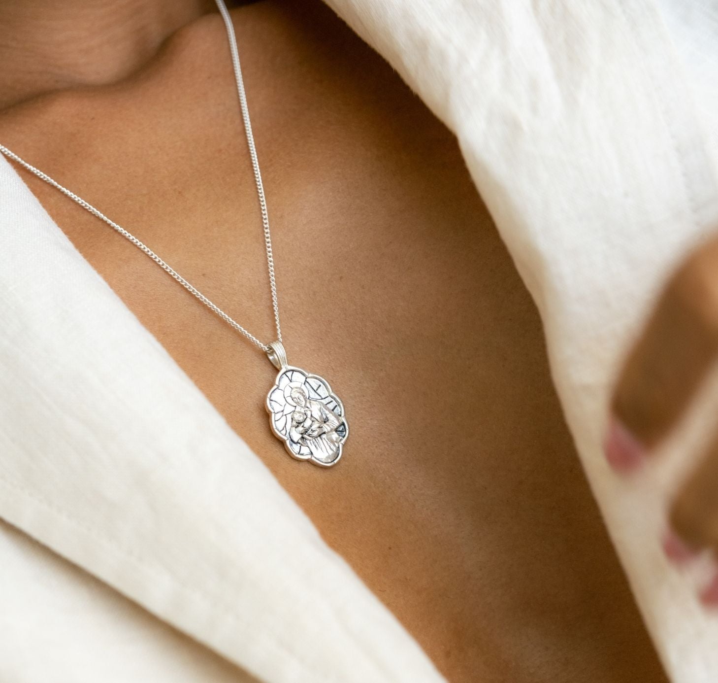 St Vincent De Paul - Patron Saint of Charity & Giving Back Necklace - Silver