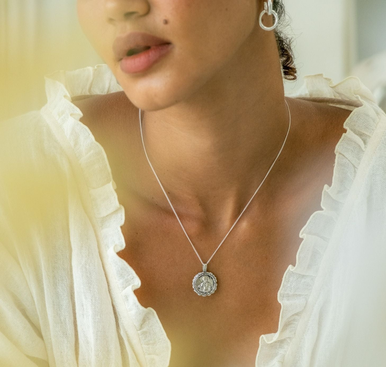 St Luke - Patron Saint of Creativity & Artists Necklace - Silver