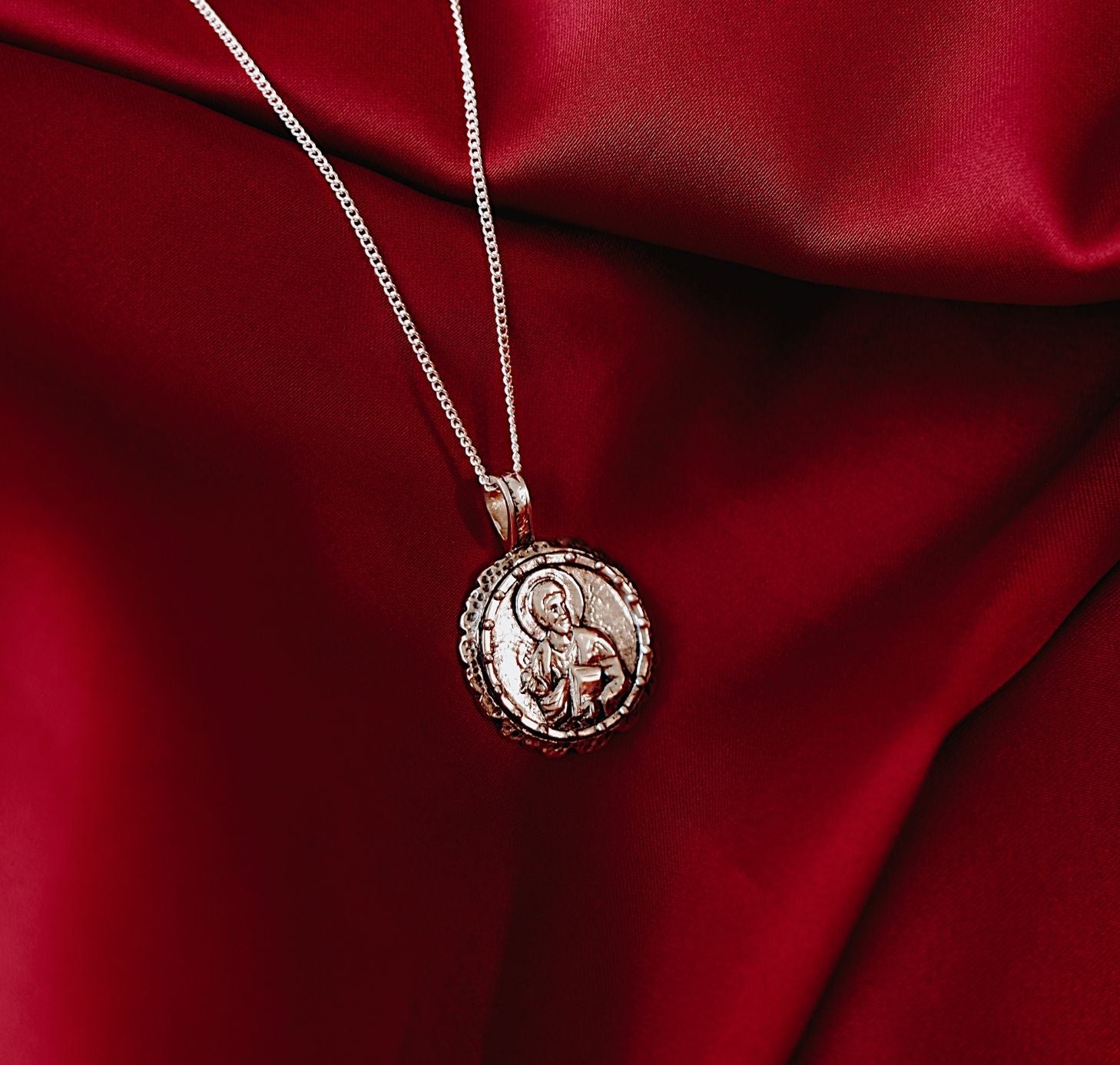 St Luke - Patron Saint of Creativity & Artists Necklace - Silver