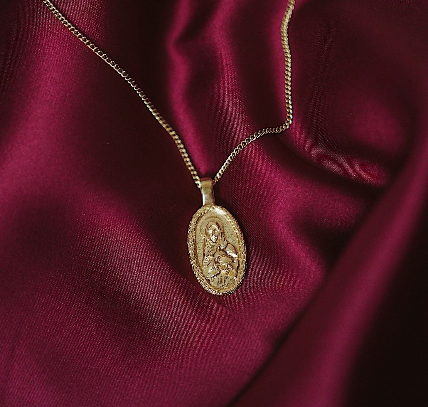 9KT SOLID GOLD St Melangell - Patron Saint of Small Animals Necklace