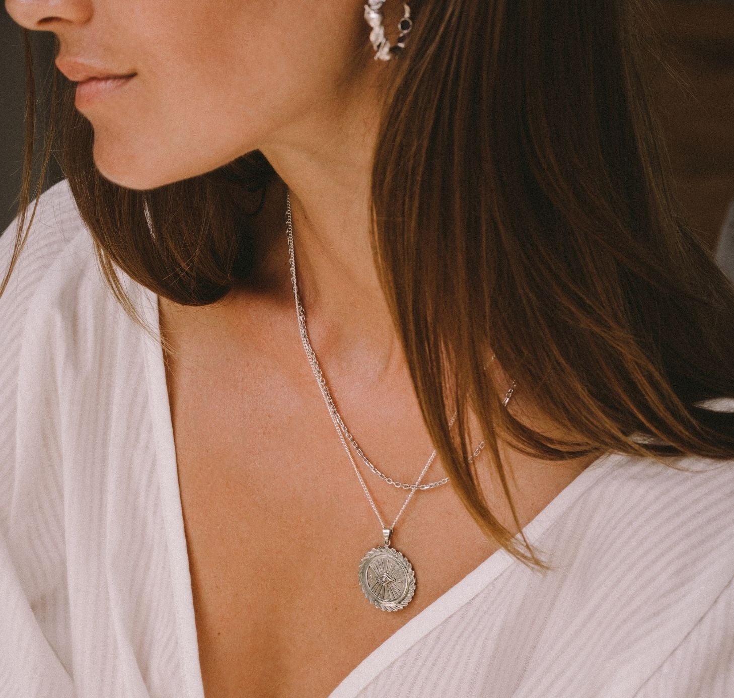 SUZANNE 'PROTECTION' NECKLACE PENDANT - SILVER