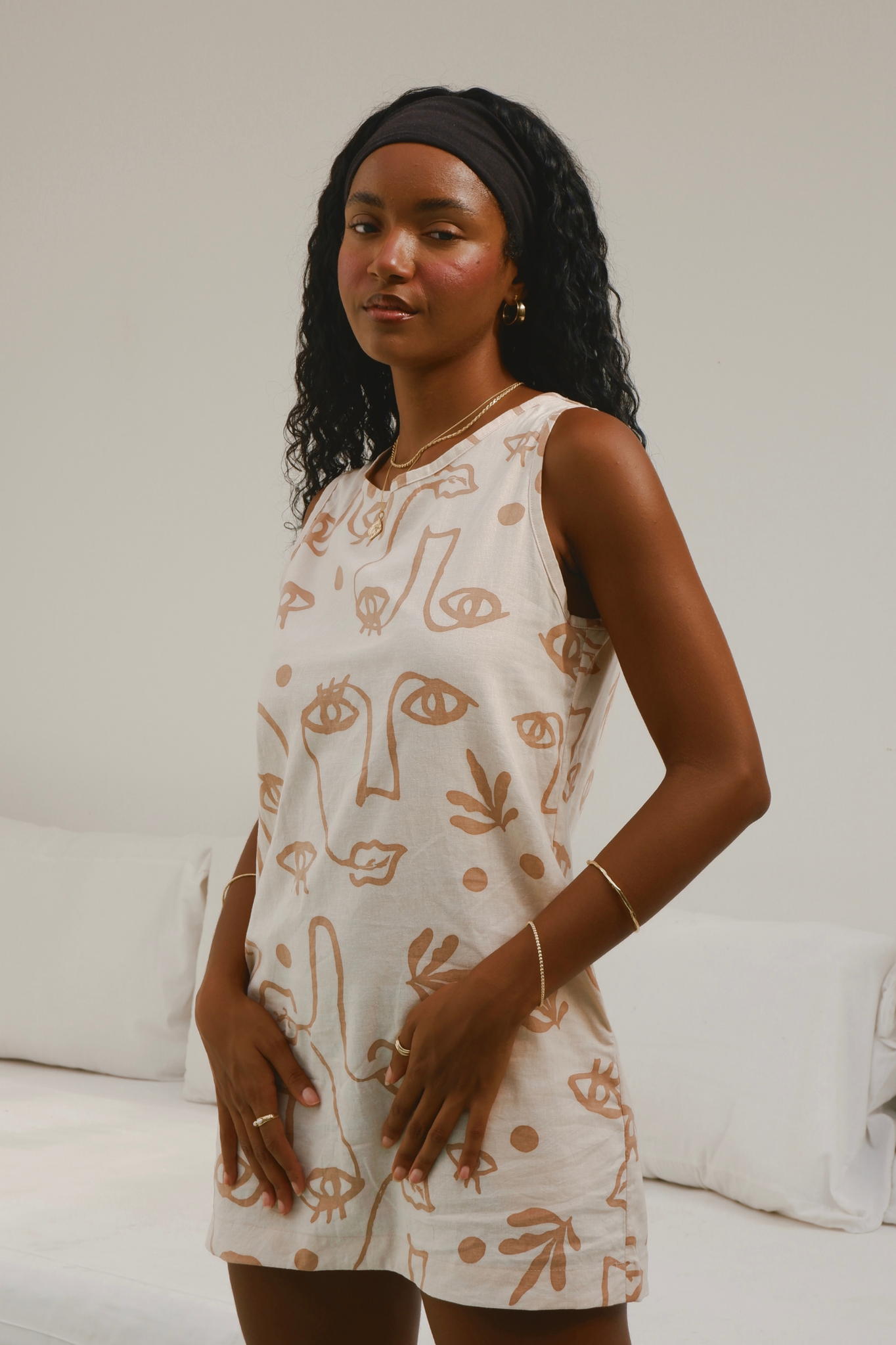 DOLLY DRESS - Plant Eyes Sand