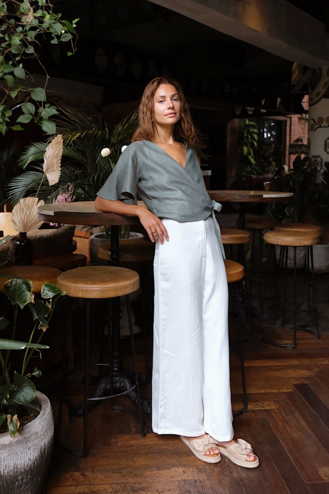 LILY WRAP TOP - Agave