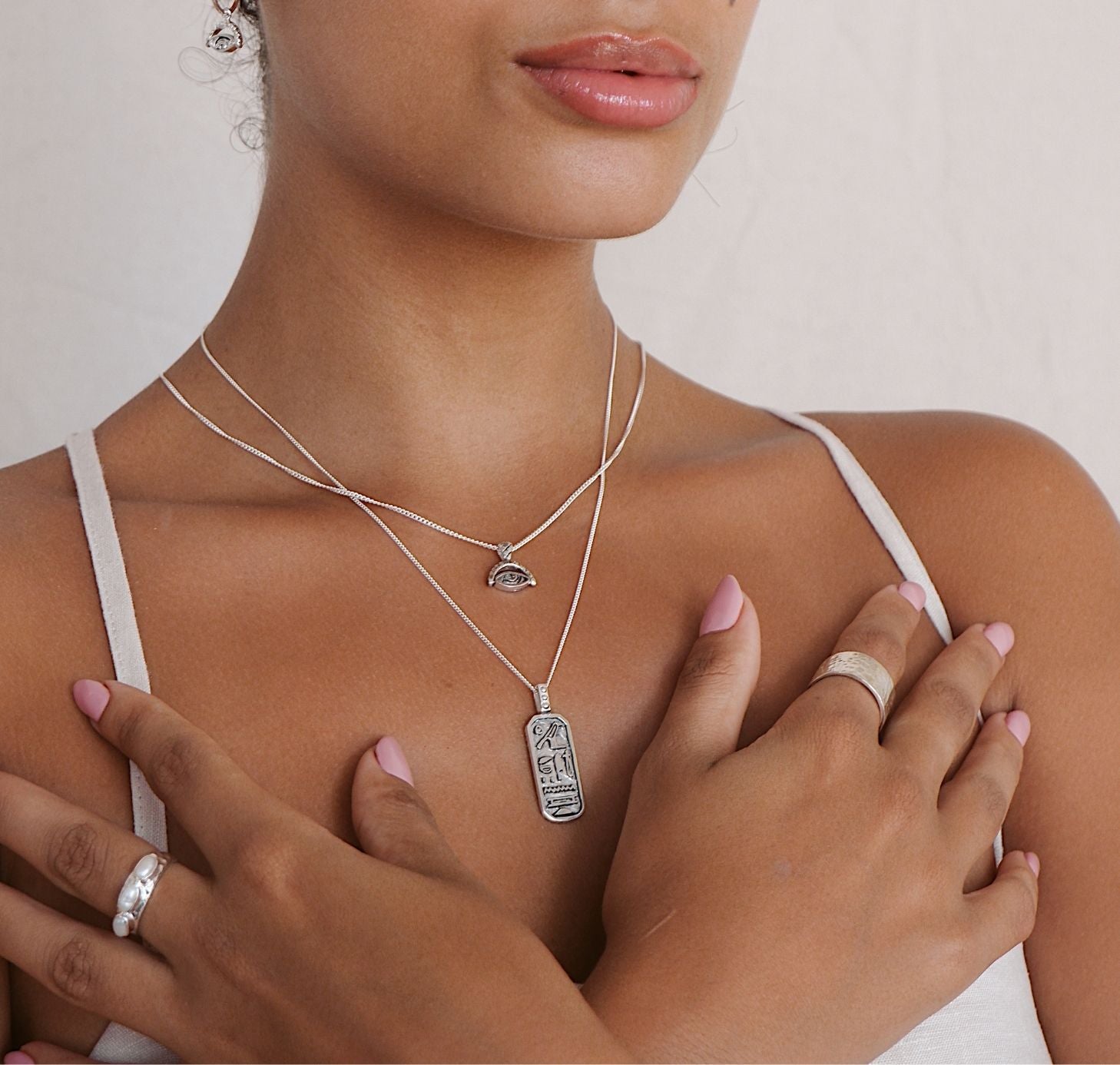 Truth & Good Luck Necklace (Reversible) - Silver