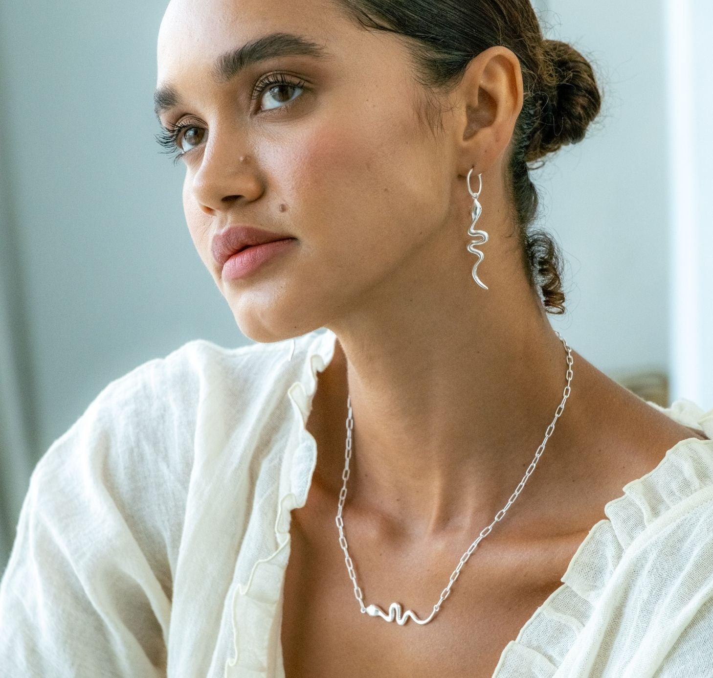 Snake 'Rebirth' Earrings - Silver