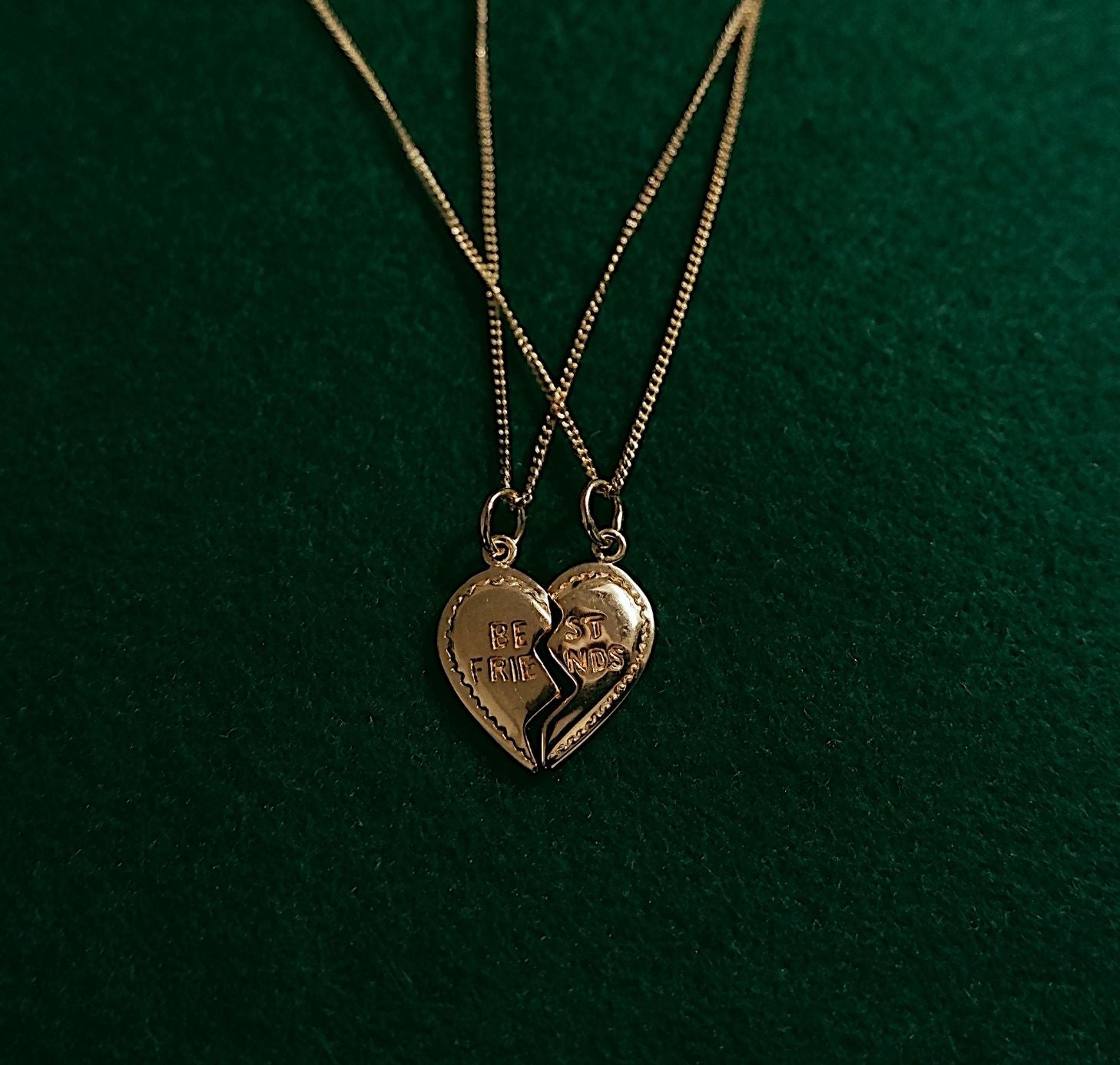 BFF Broken Heart Necklace SET - Gold