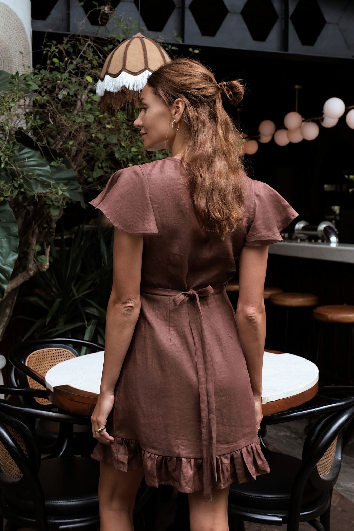 DAPHNE WRAP DRESS - Espresso