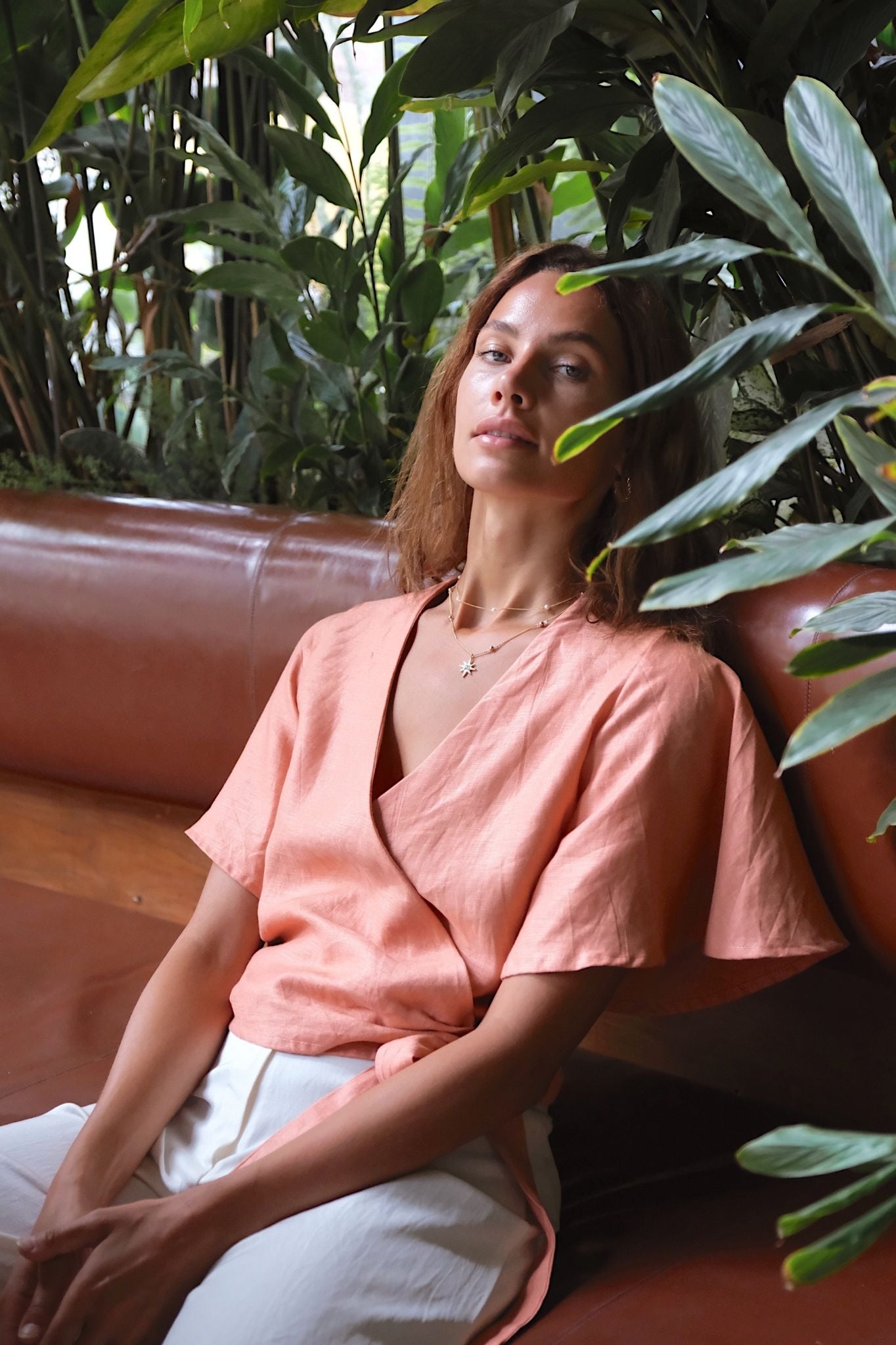 LILY WRAP TOP - Vintage Blush