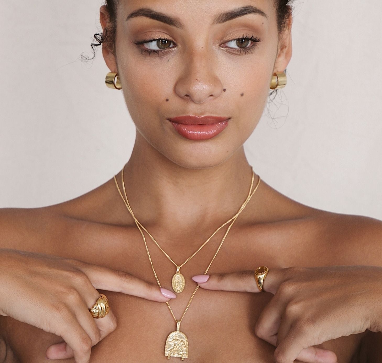 St Christopher the Patron of Travel Charm Necklace (Gold)