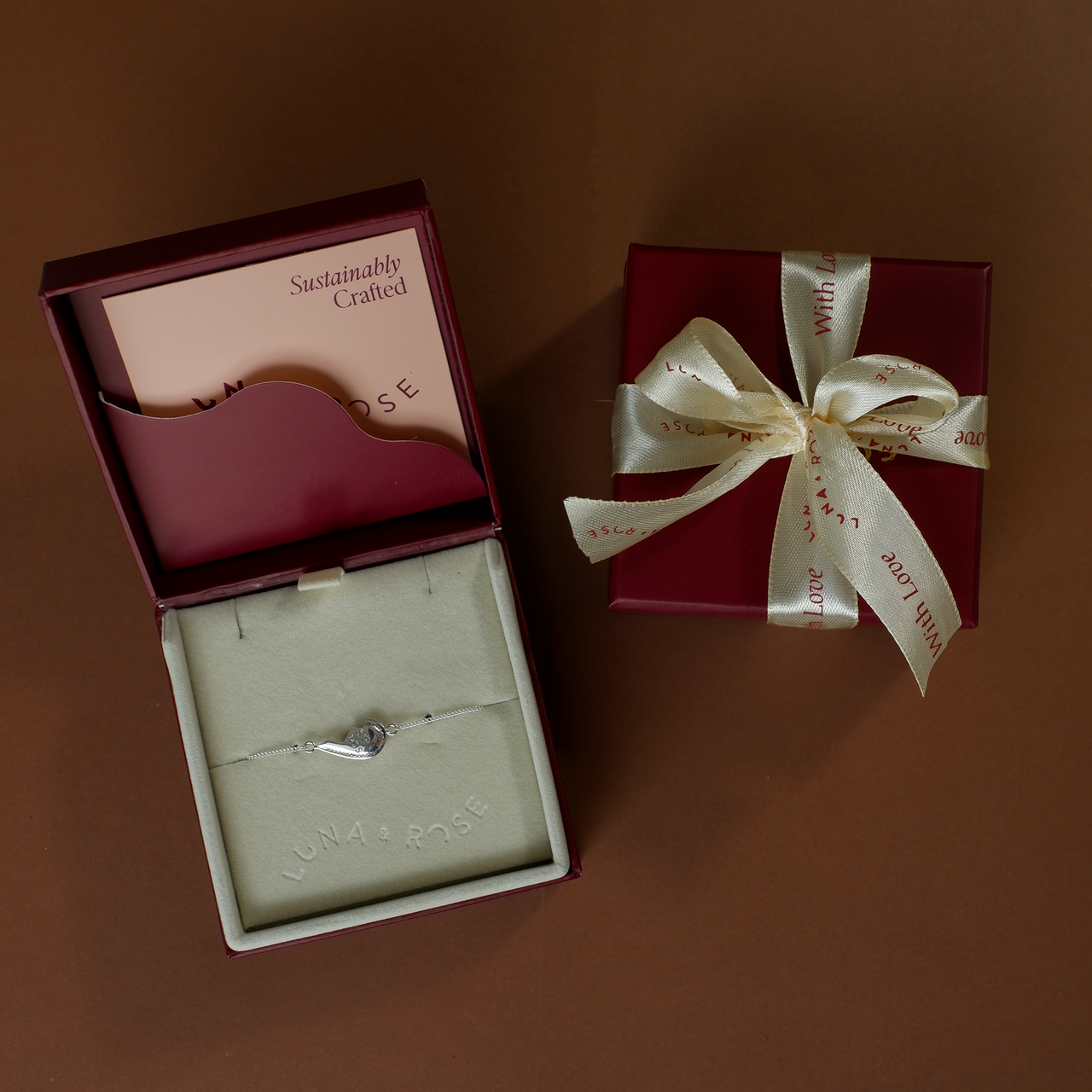 BFF Broken Heart Bracelet SINGLE - Silver in packaging luna and rose