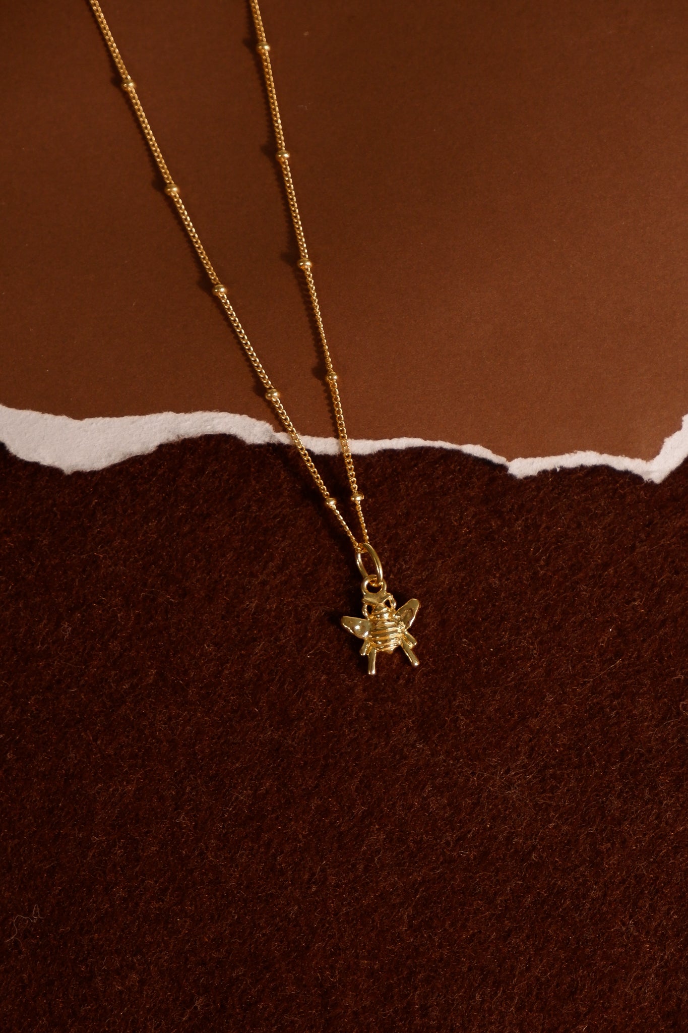 Honey Bee Charm Necklace (Strength & Resilience) - Gold