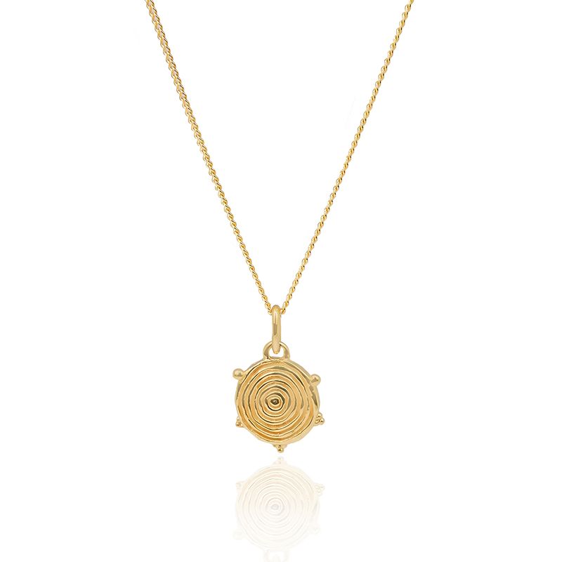 Detailed mini Medusa pendant photographed on a white background