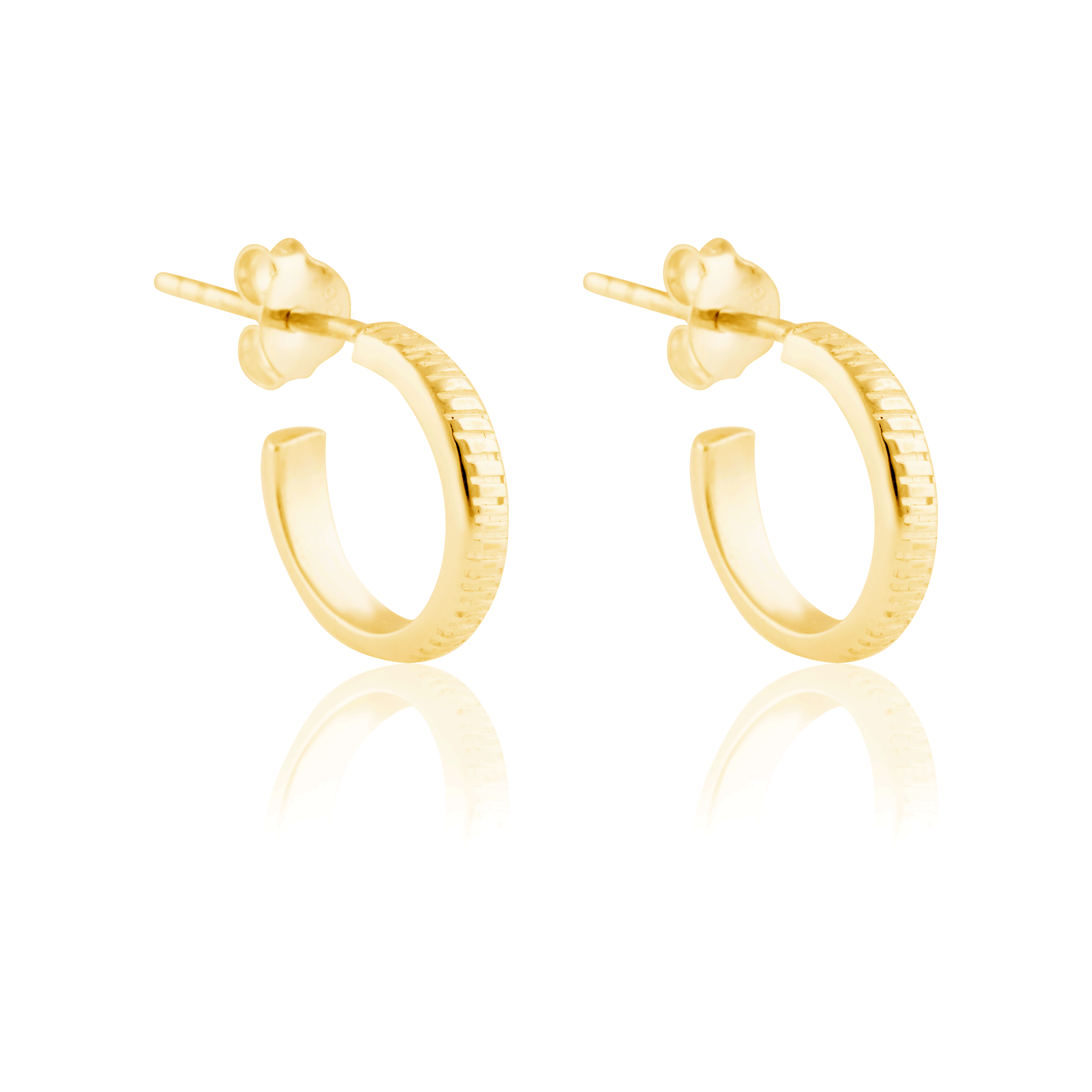 The MET Stripe Thin Earrings 12mm - Gold