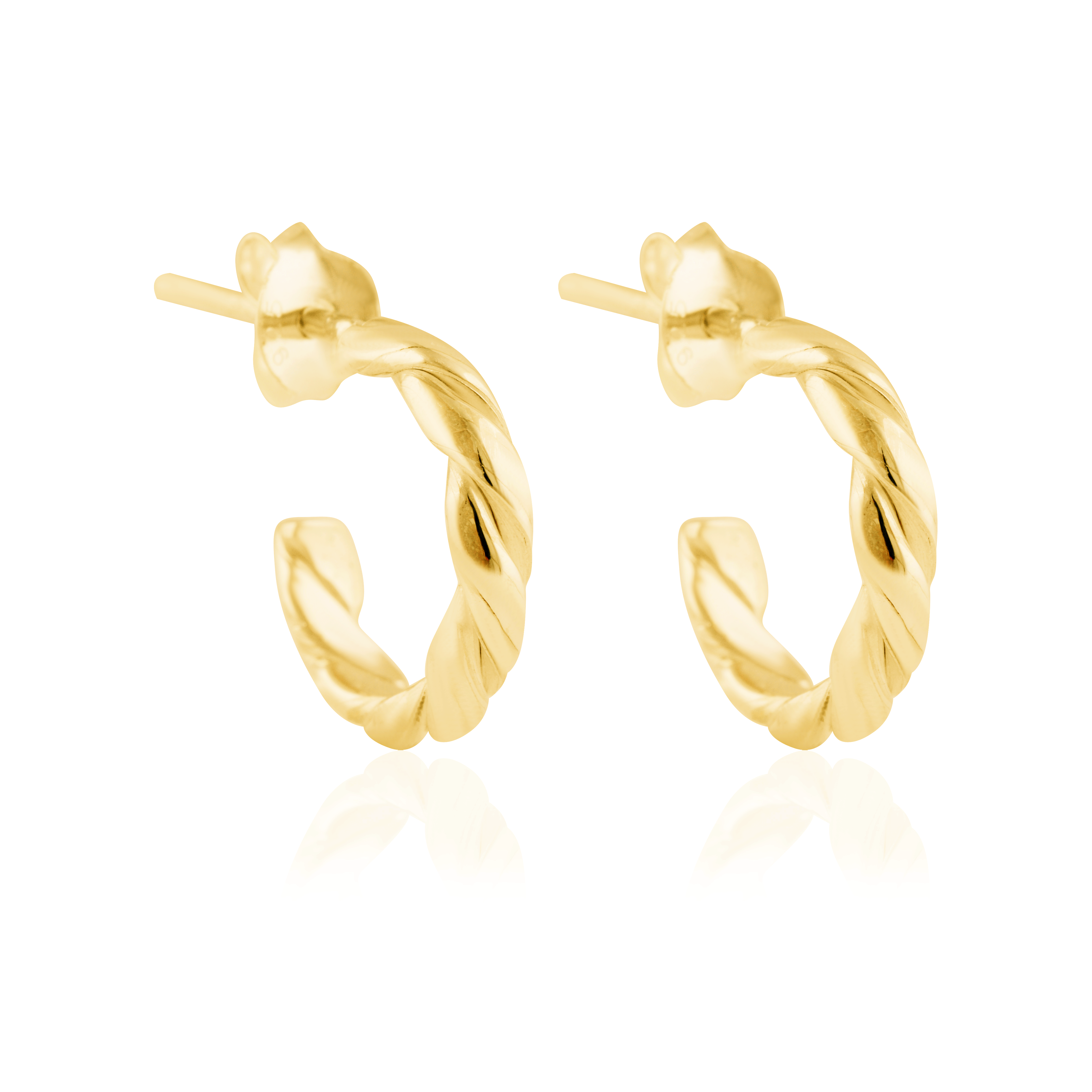 The Hudson Twisted Hoops 12mm - Gold