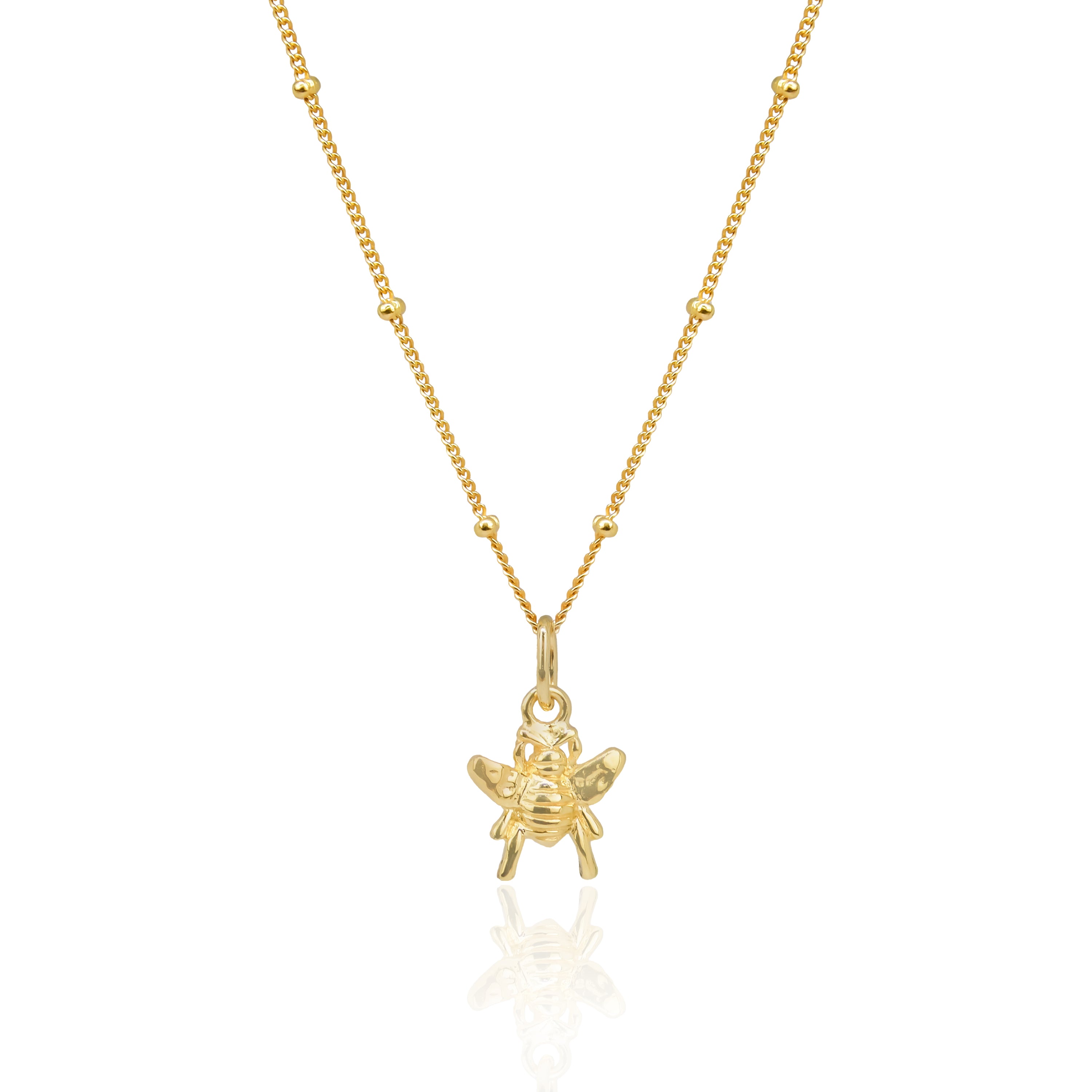 Honey Bee Charm Necklace (Strength & Resilience) - Gold