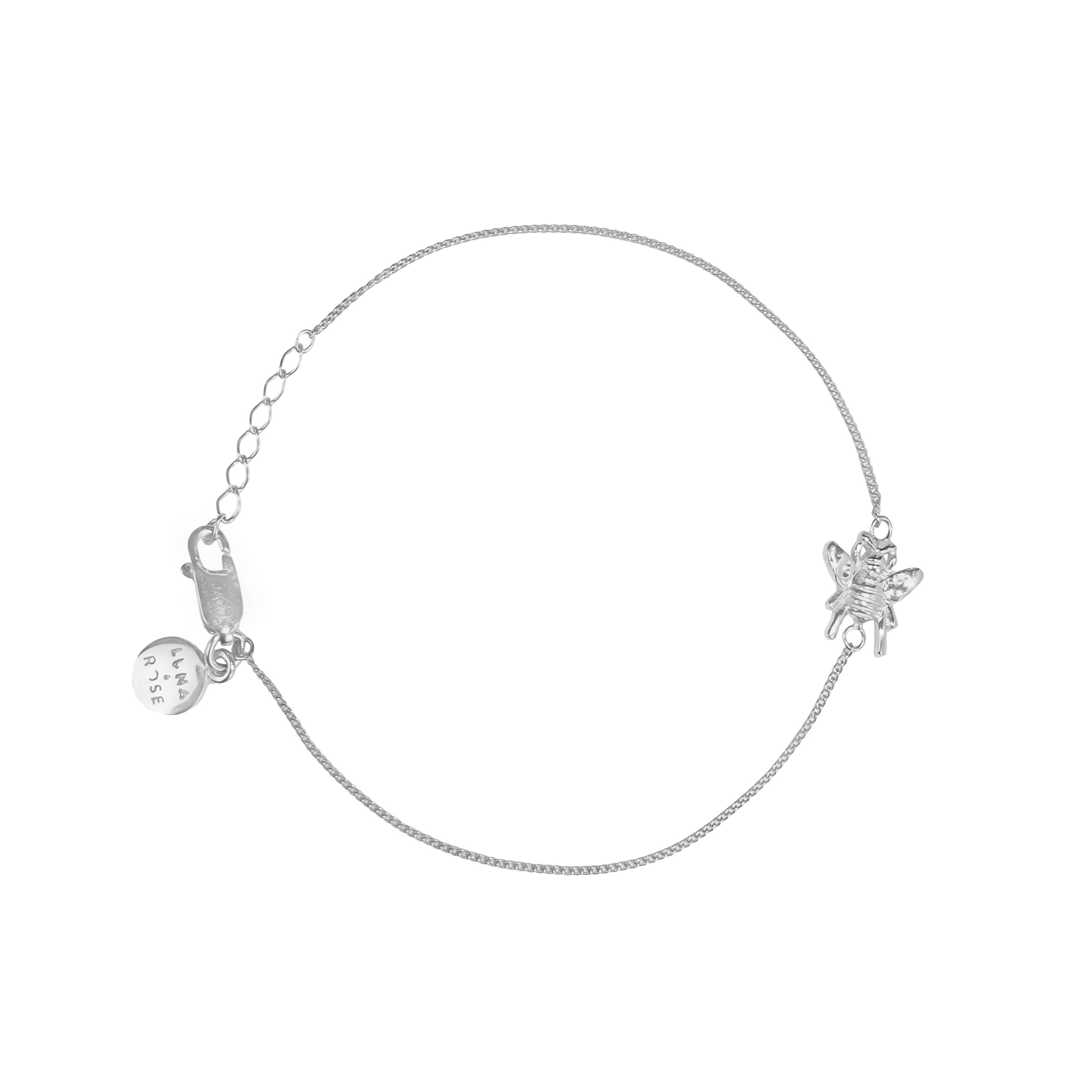 Honey Bee Charm Bracelet (Strength & Resilience) - Silver