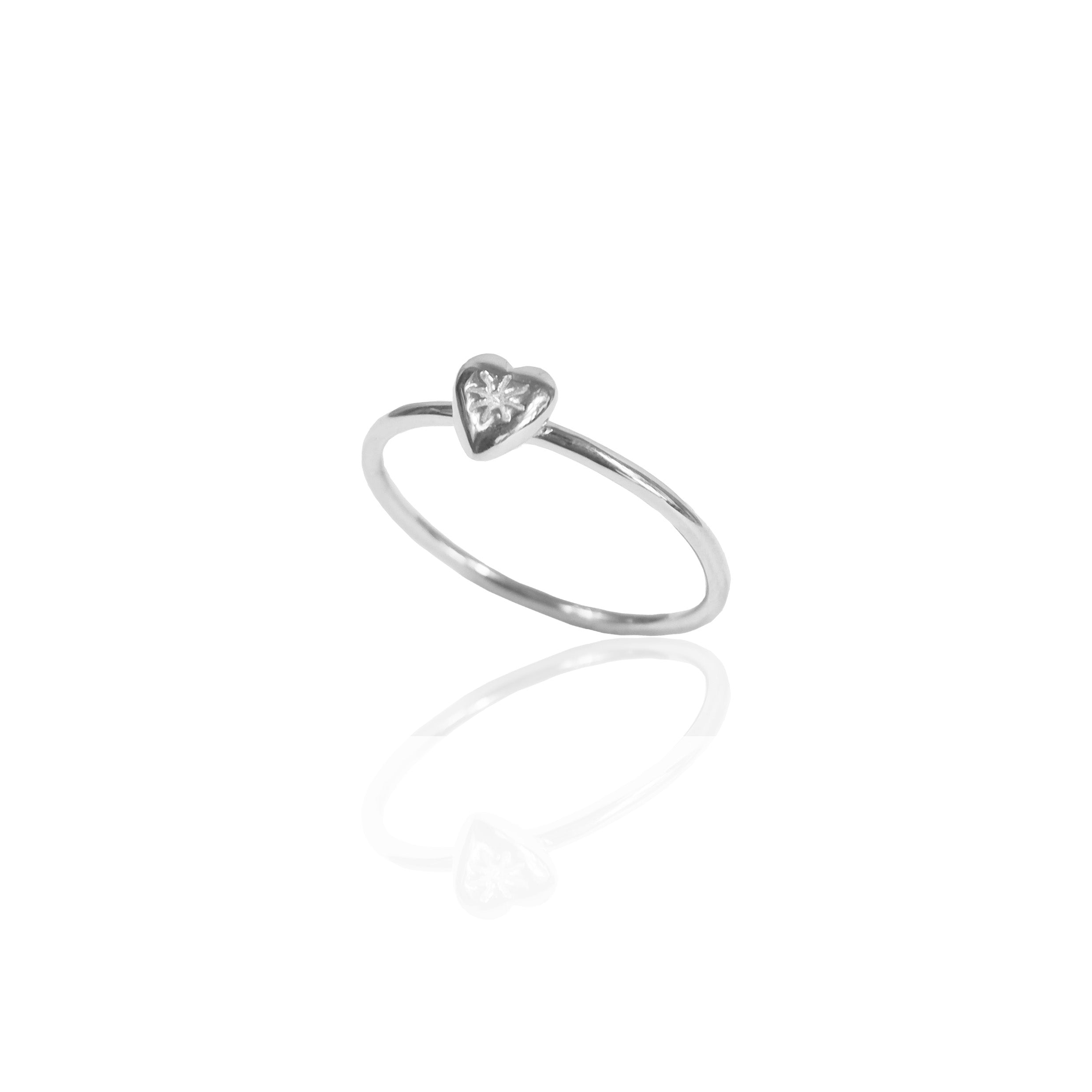 Single Silver heart ring