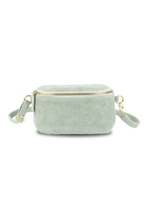 Cord Cross Body Bag Plant Dyed Sage Green Colour