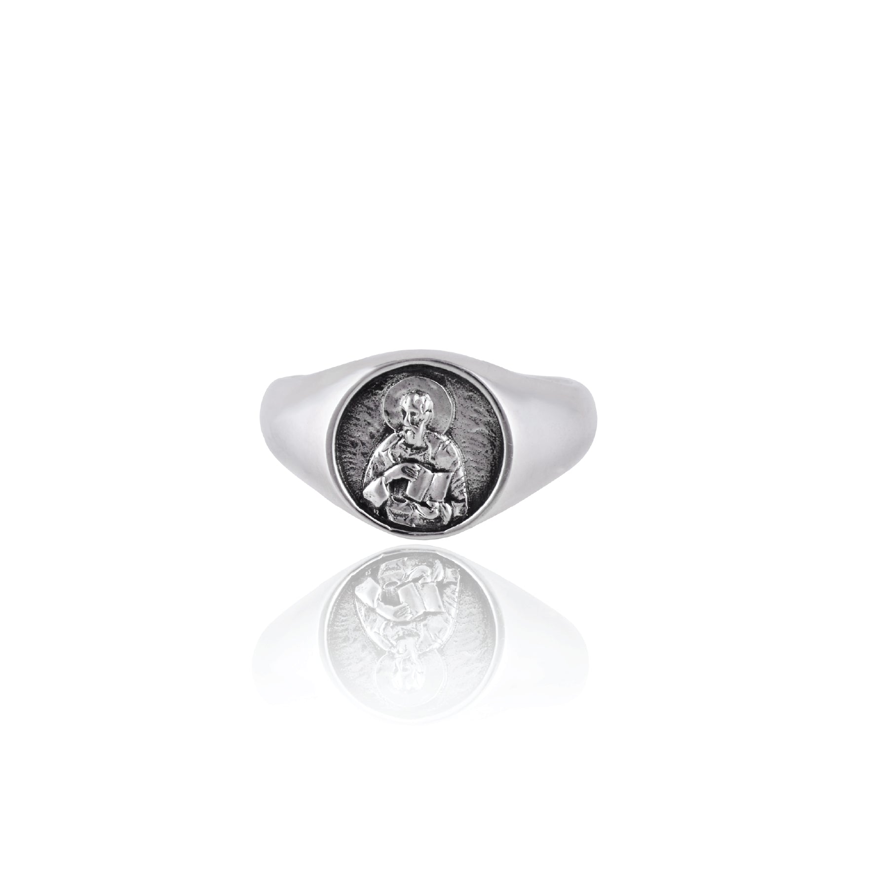St John Patron Saint of Friendships & Love Signet Ring - Silver