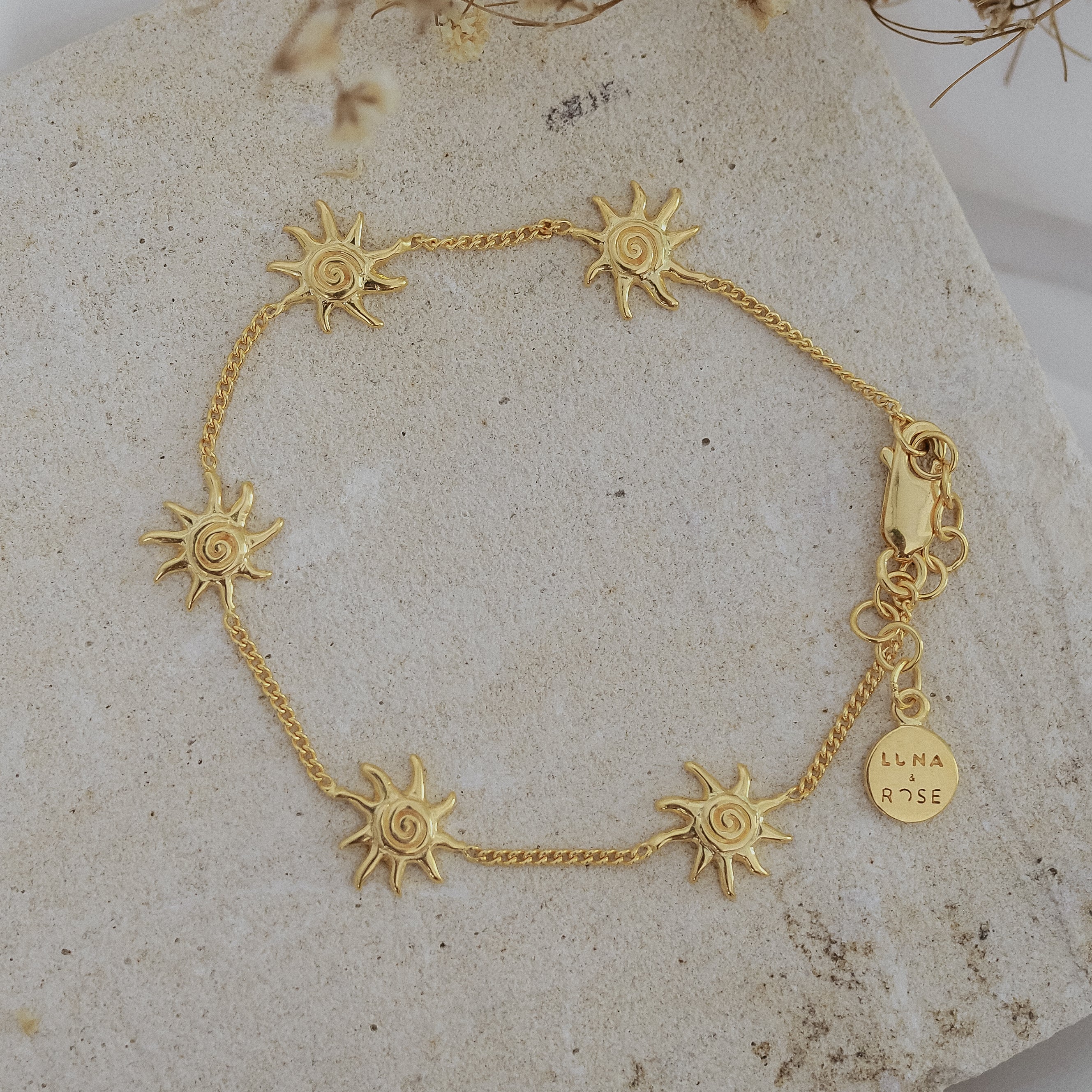 Neri x Luna & Rose - Celestial Sun Anklet - Gold