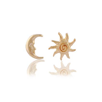 Neri x Luna & Rose - Moon & Sun Stud Earrings - Gold