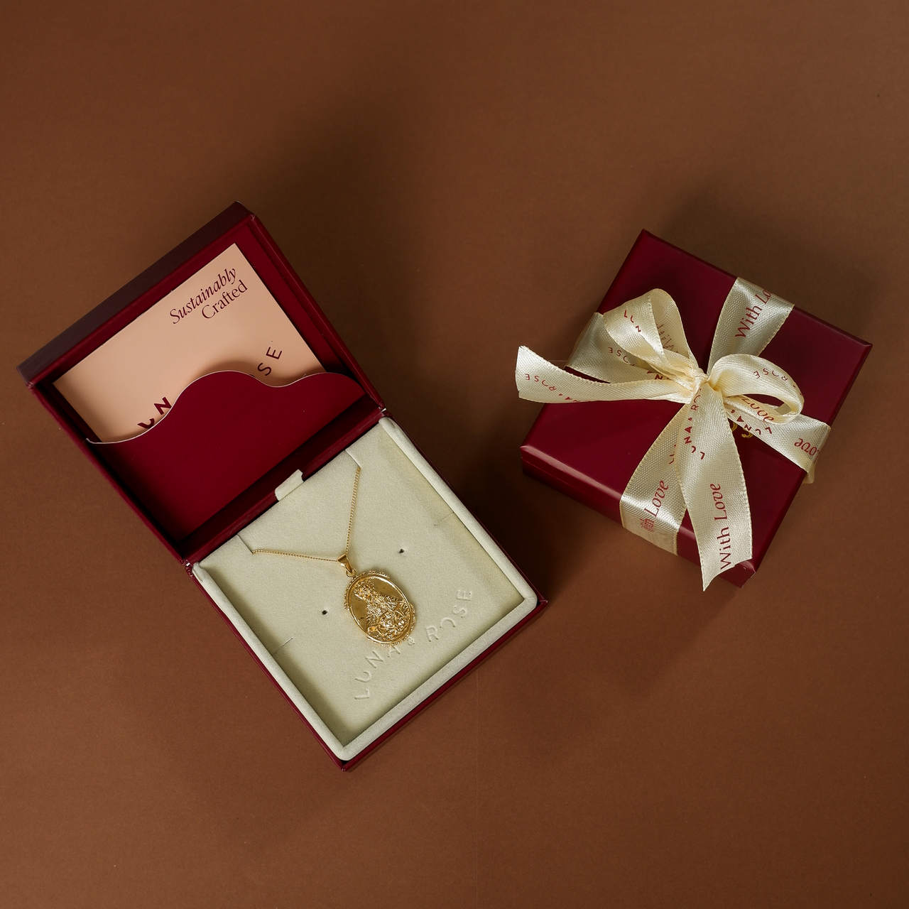 Our Lady of Charity - Patroness of Cuba Gold in Packaging Luna and Rose