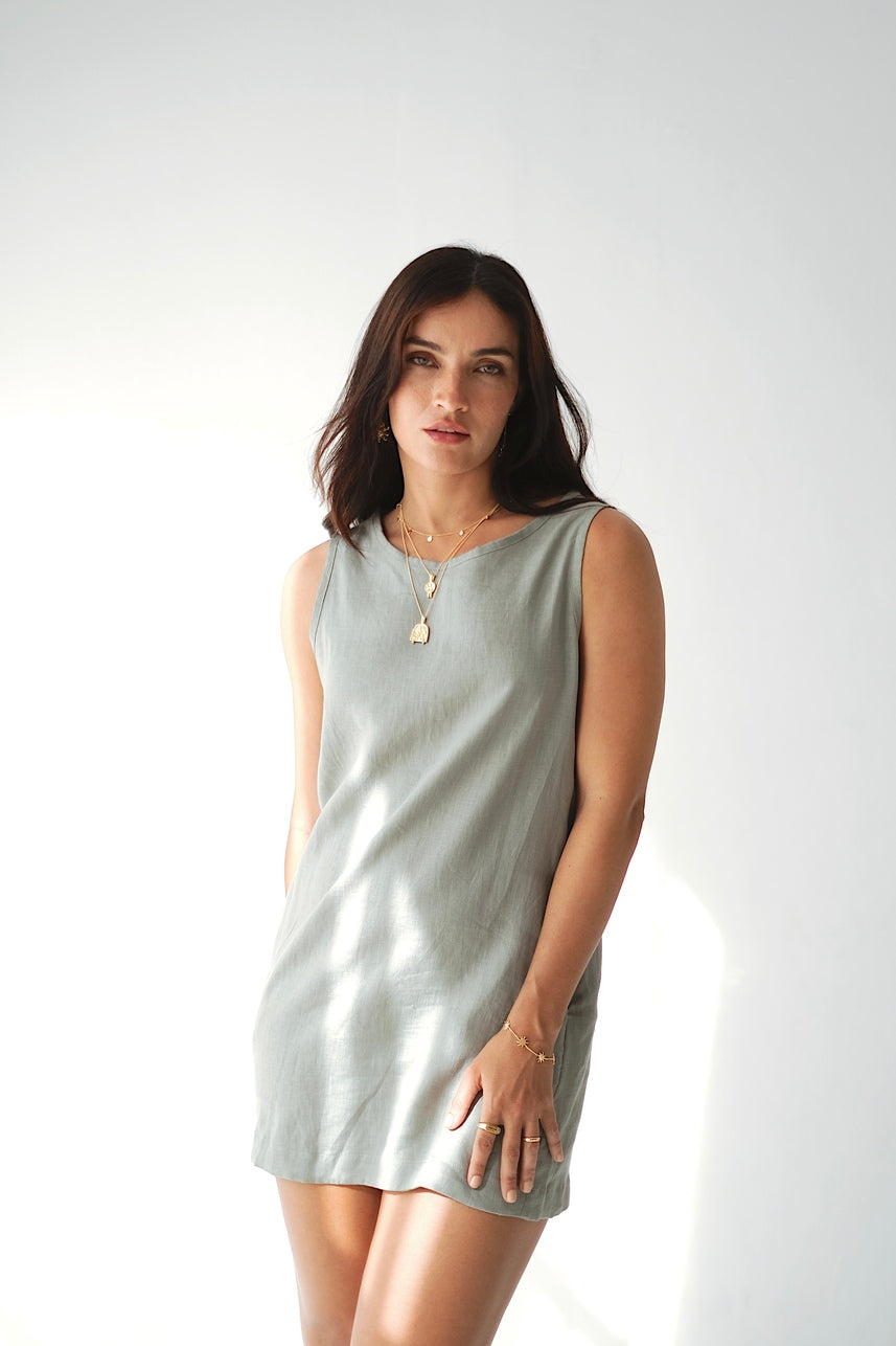 DOLLY DRESS - Sage