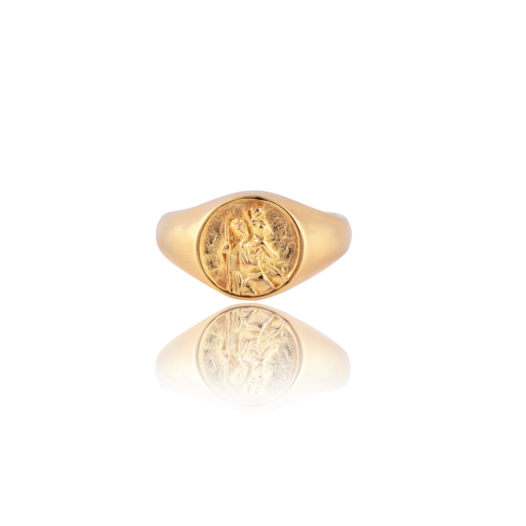St Christopher Signet Ring in Gold