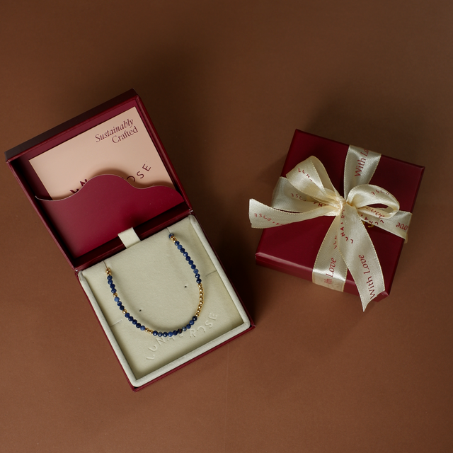 The Indigo Tide Necklace Gold in Packaging Luna and Rose