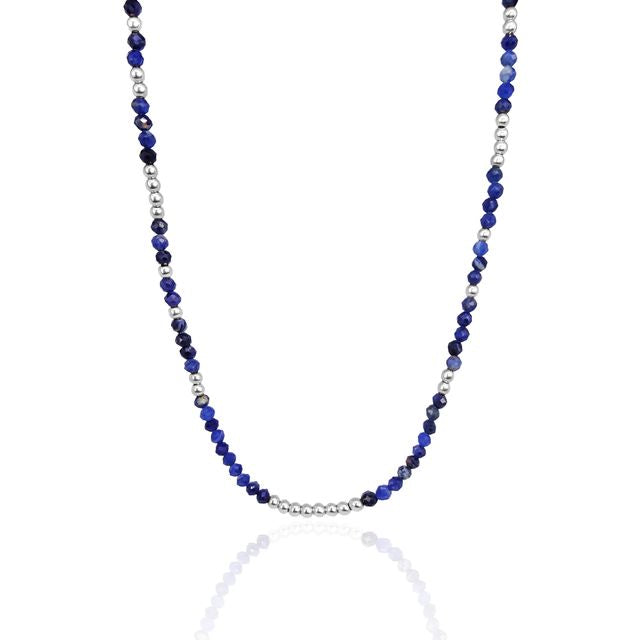 The Indigo Tide Necklace - Silver face design with reflective surface.