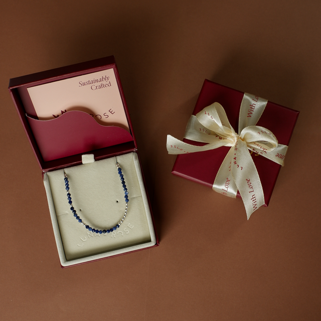 The Indigo Tide Necklace Silver in Packaging Luna and Rose