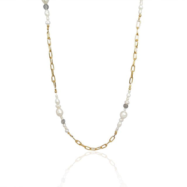The Shoreline Necklace - Gold in white background
