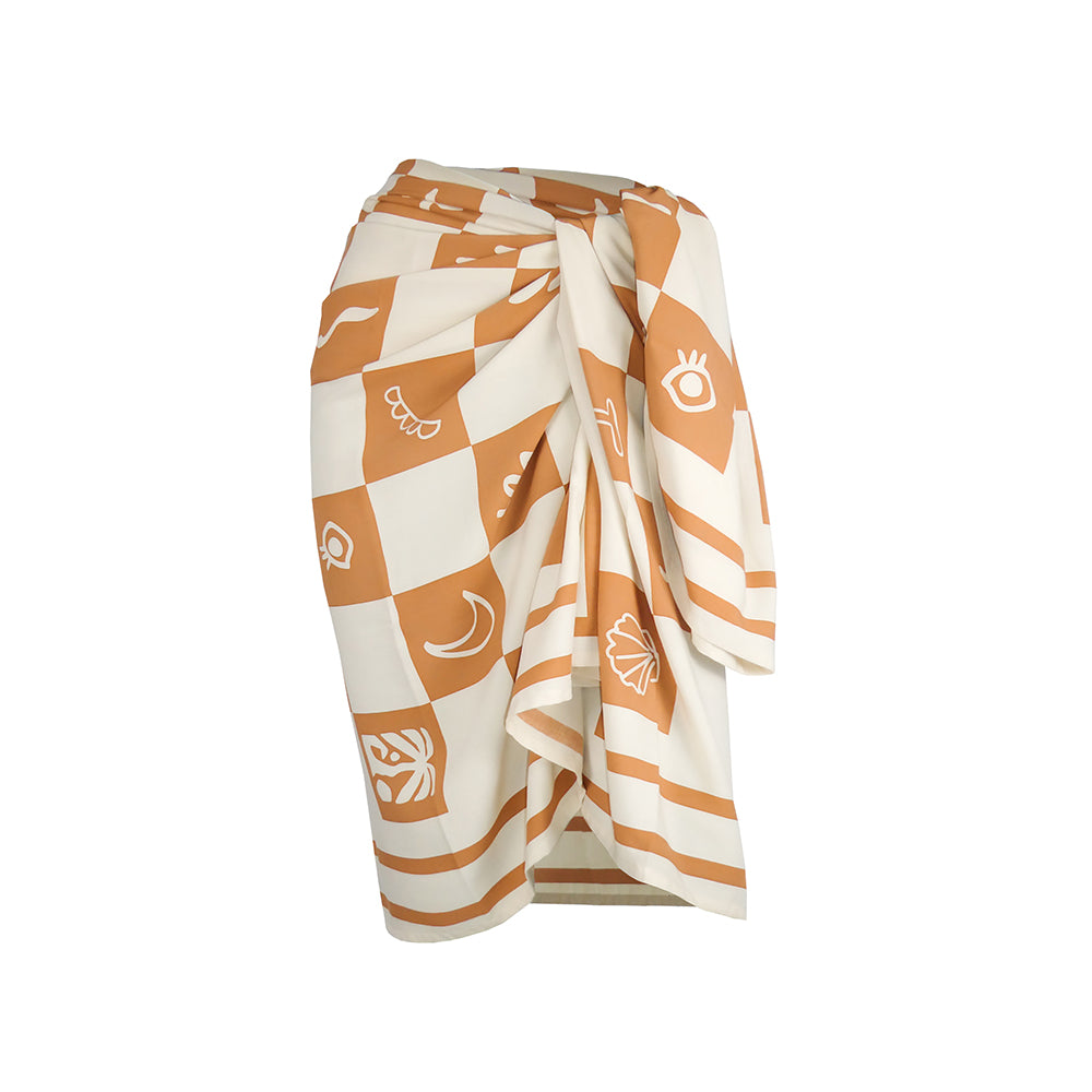 Tuscan clay resort sarong against a plain white background