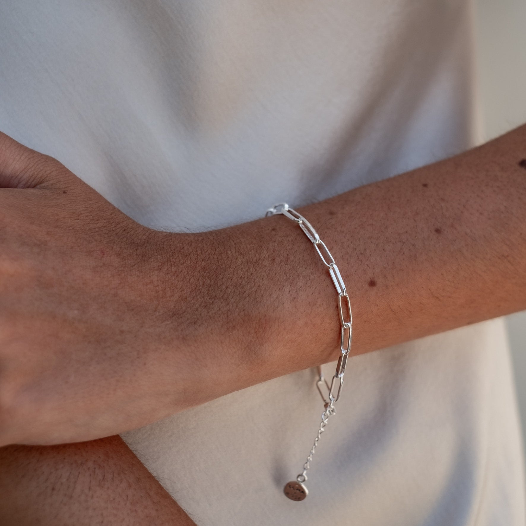 Washington Paper Clip Bracelet - Silver by Luna and Rose Bali