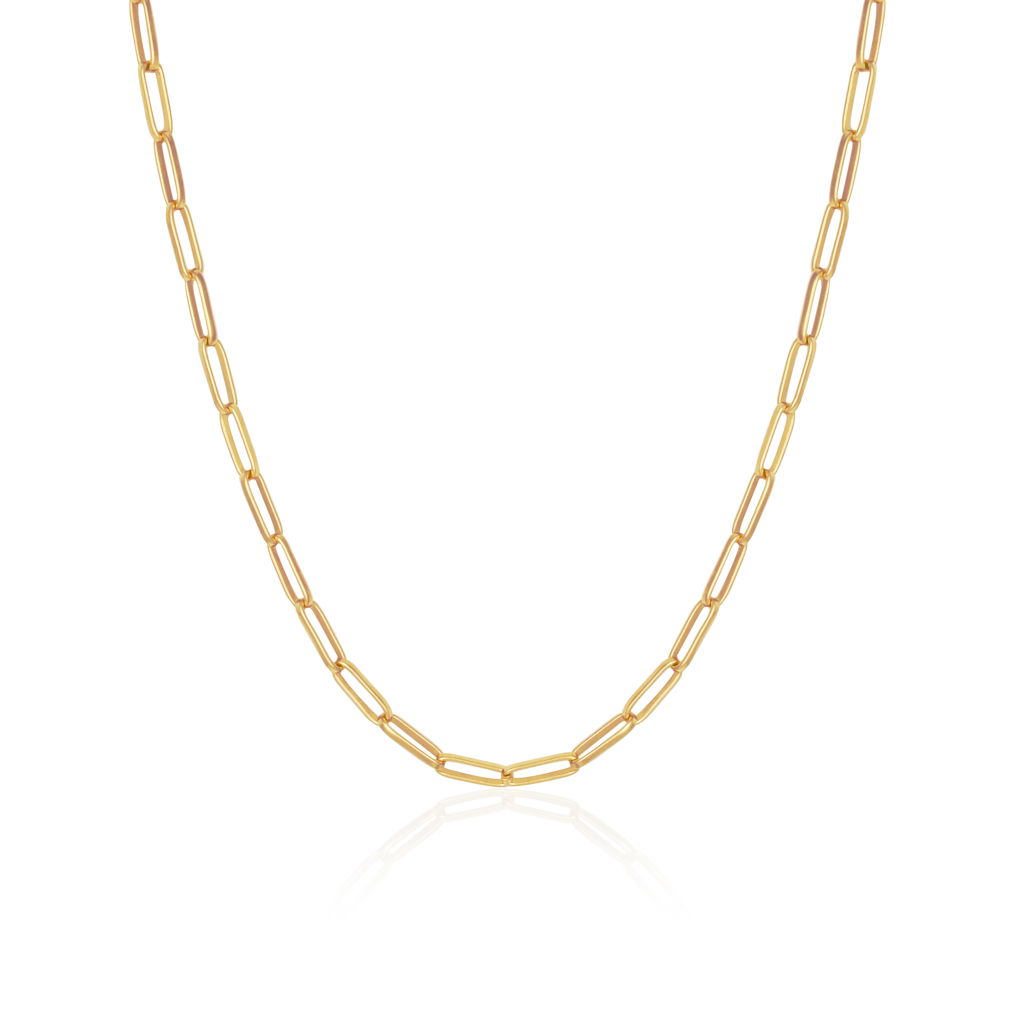 Washington paperclip necklace gold on white background