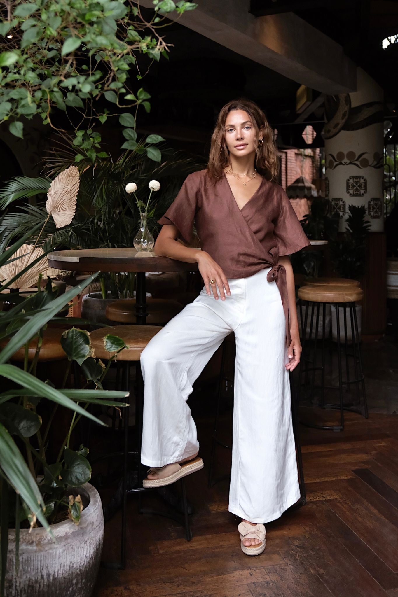 LILY WRAP TOP - Espresso