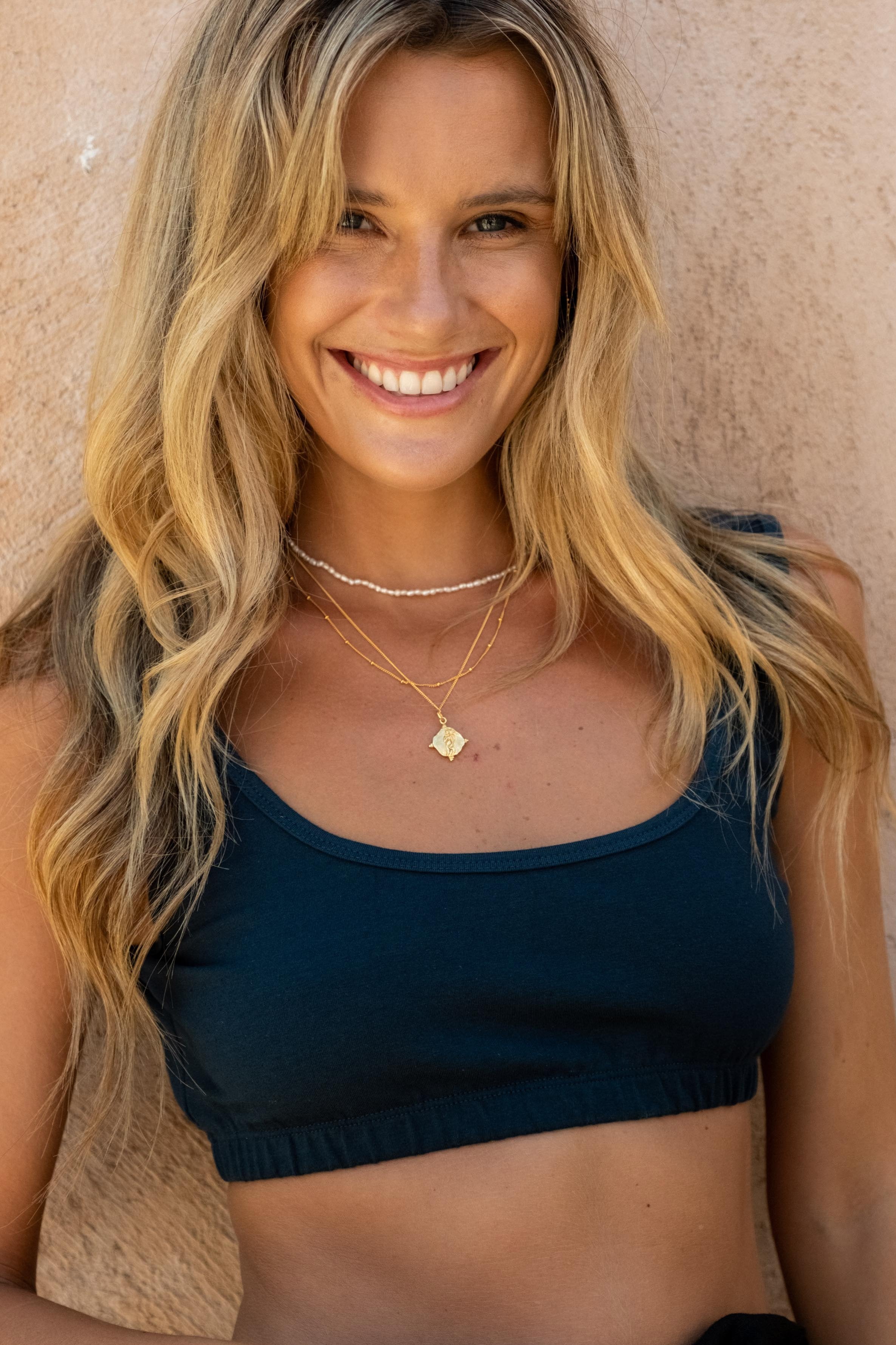 Organic Cotton Catie Crop Top Ocean Blue