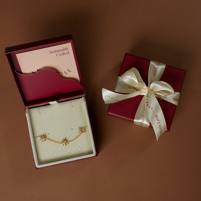 celestial bracelet gold in packaging luna and rose