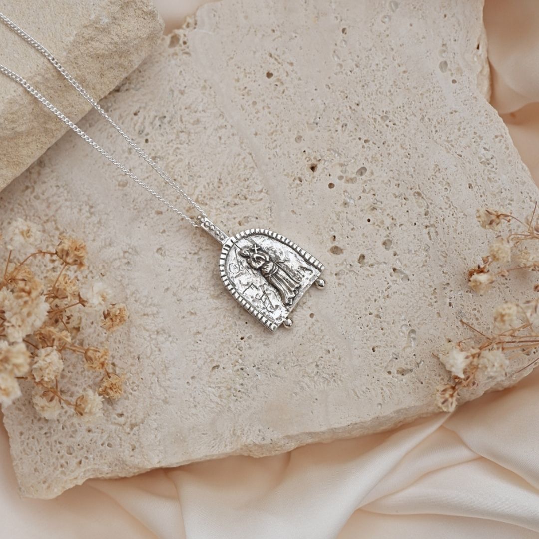 Silver Joan of Arc Pendant - Icon of Freedom, Determination & Independence