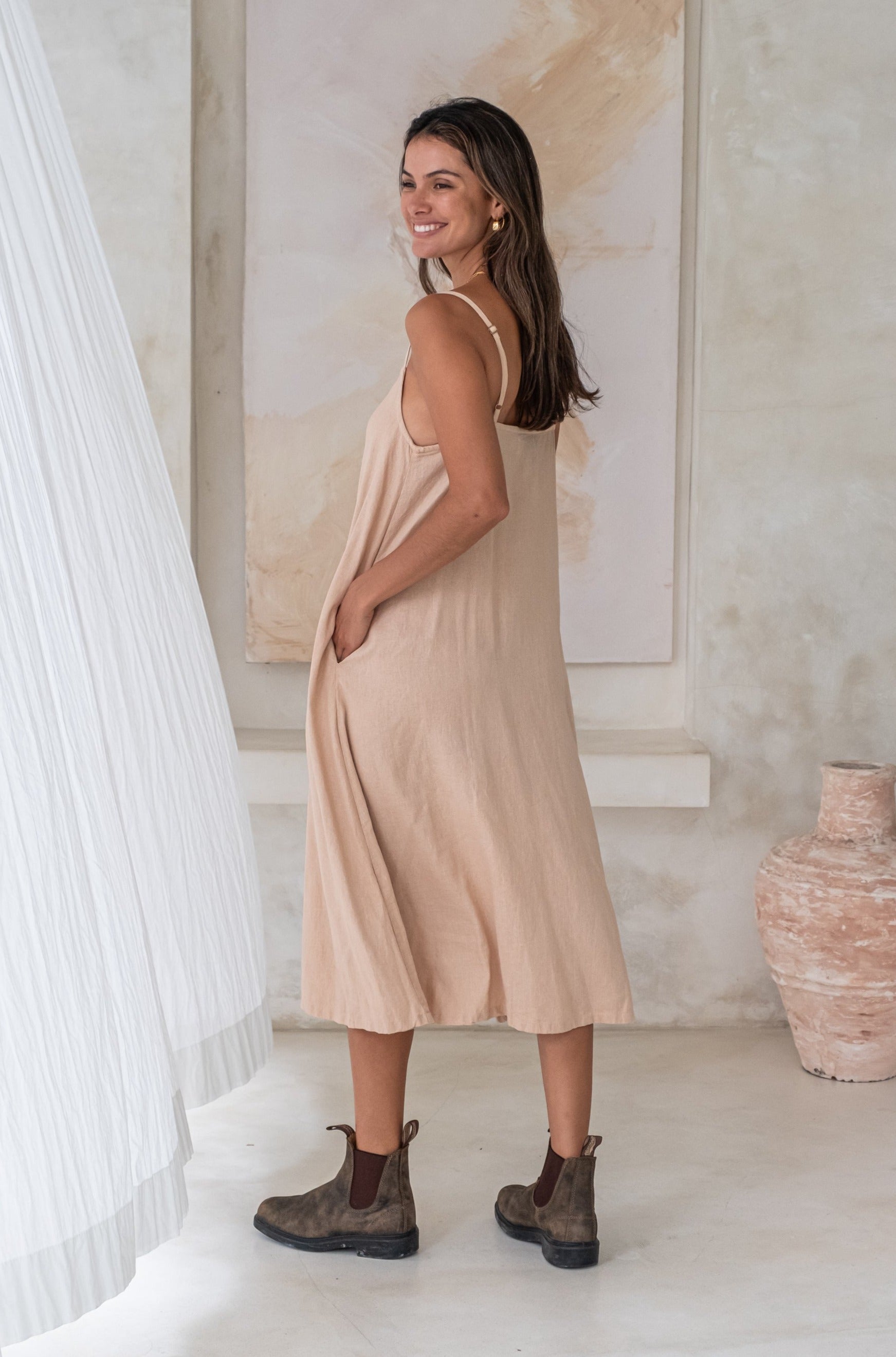 Daisy Dress Bali Boho Brand Luna & Rose Plant Dyed