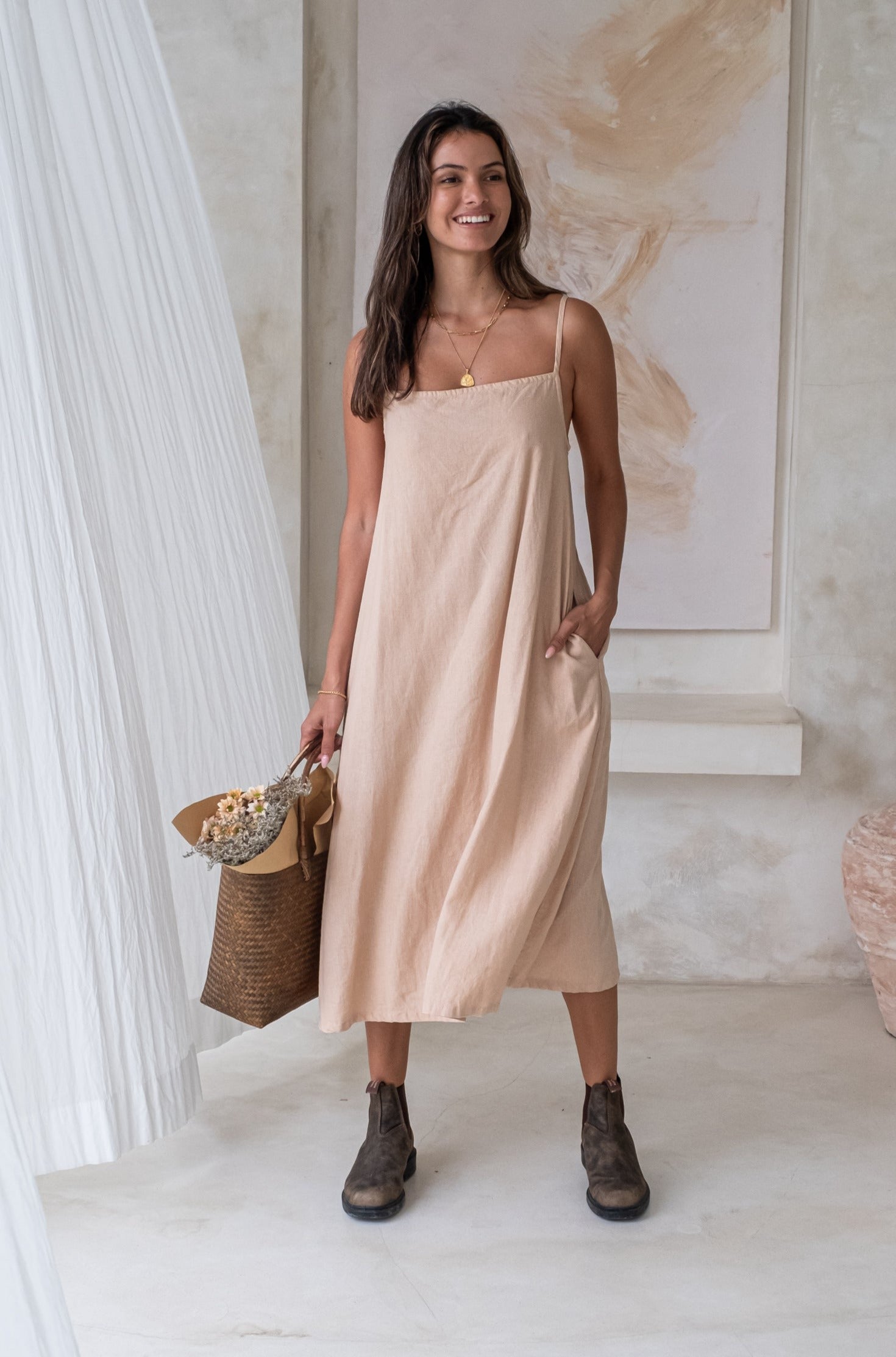 Daisy Dress Bali Boho Brand Luna & Rose Plant Dyed